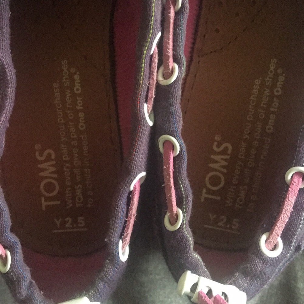 TOMS Purple & Pink Slip-ons - Picture 4 of 5
